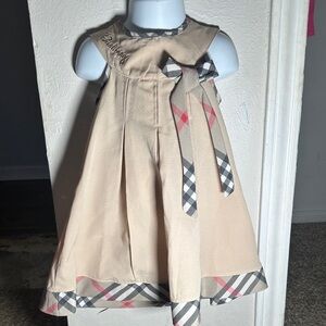NOT Burberry Beige Dress with Plaid Accents